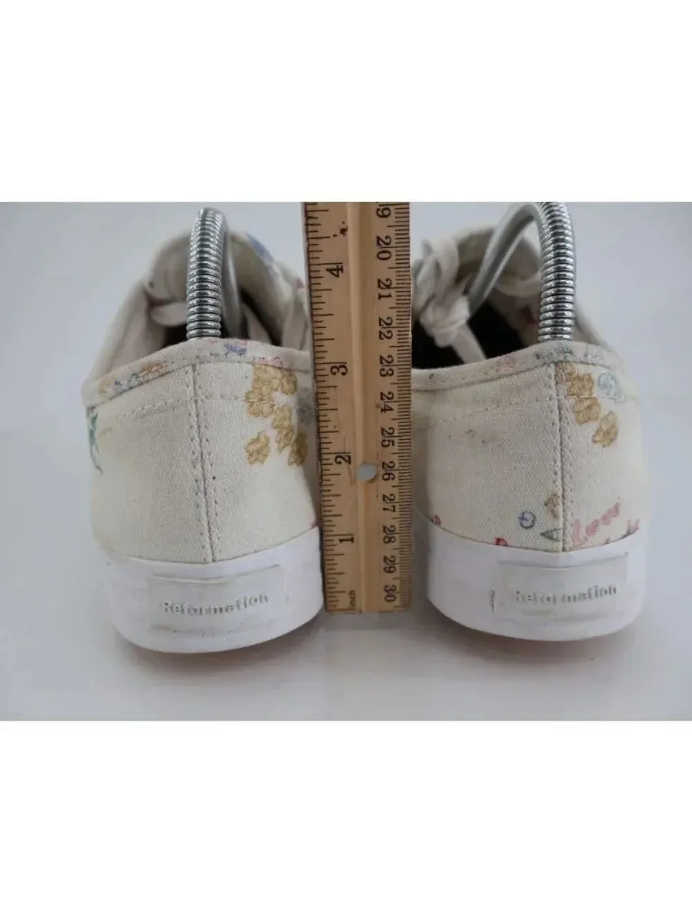 Reformation Hazel Canvas Sneakers Women’s Floral Embroidered Low Top Shoes Sz 10